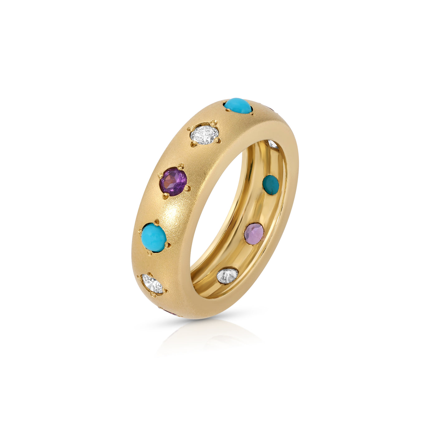 Turquoise, Amethyst, & Diamond Gypsy Band
