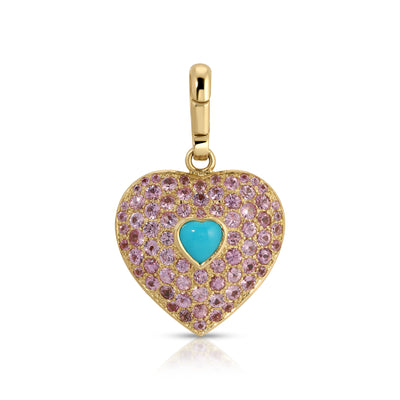 Palm Heart with Turquoise Charm