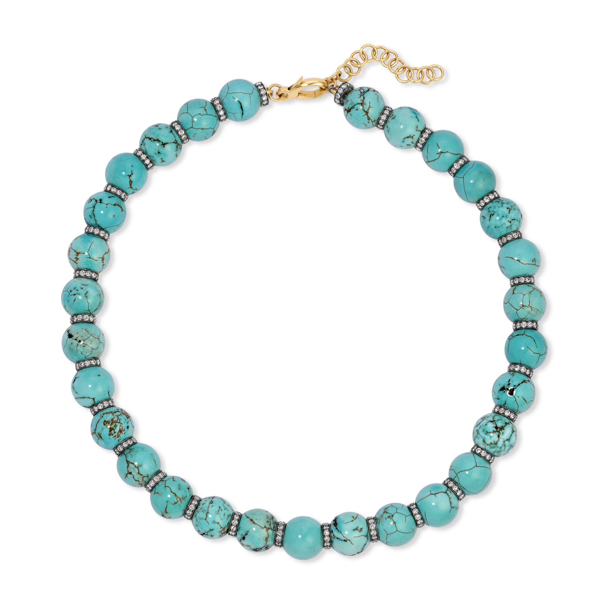 Disco Ball Necklace With Blackened Diamond Rondelles
