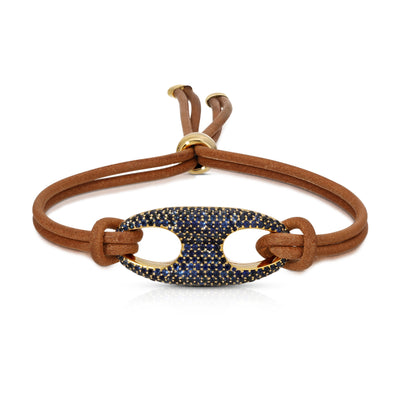Pave Nautical Link on Leather