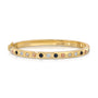 Pearl, Coral, Blue Sapphire and Diamond Gypsy Bangle