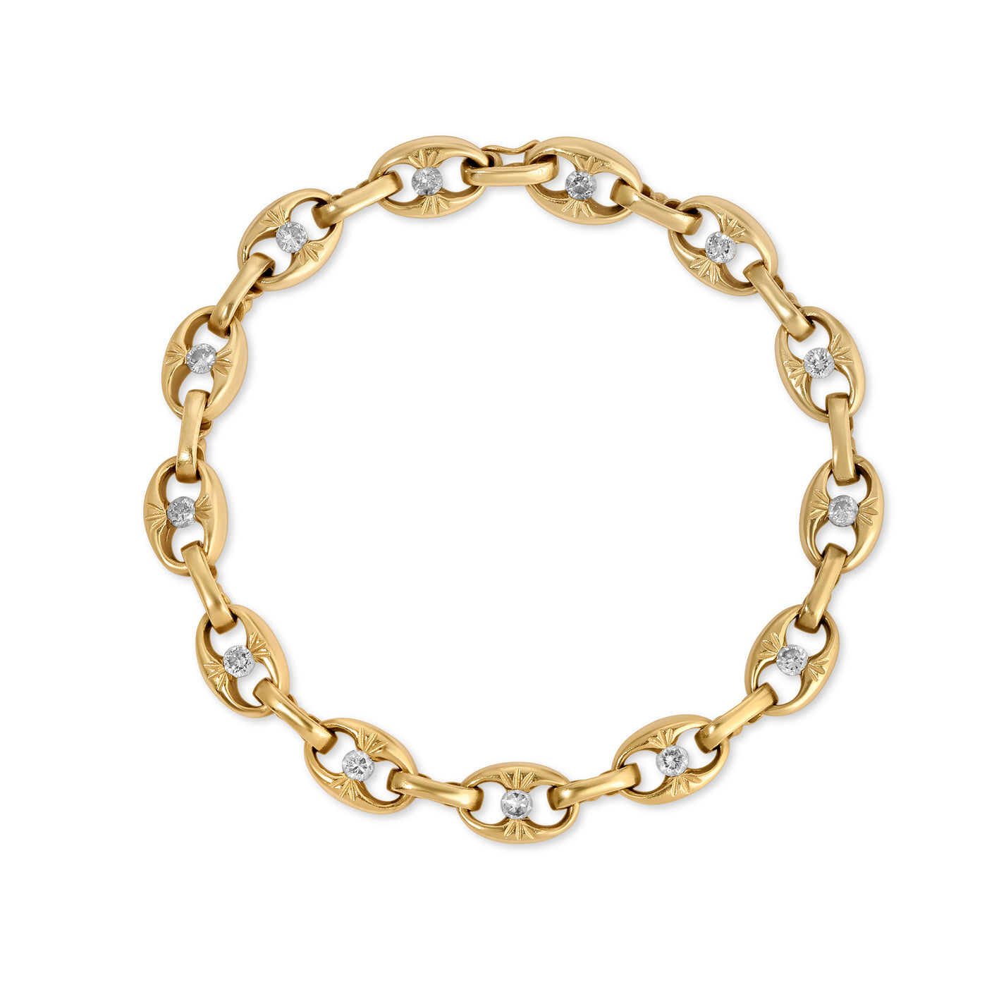 Nautical Chain Bracelet with Diamonds