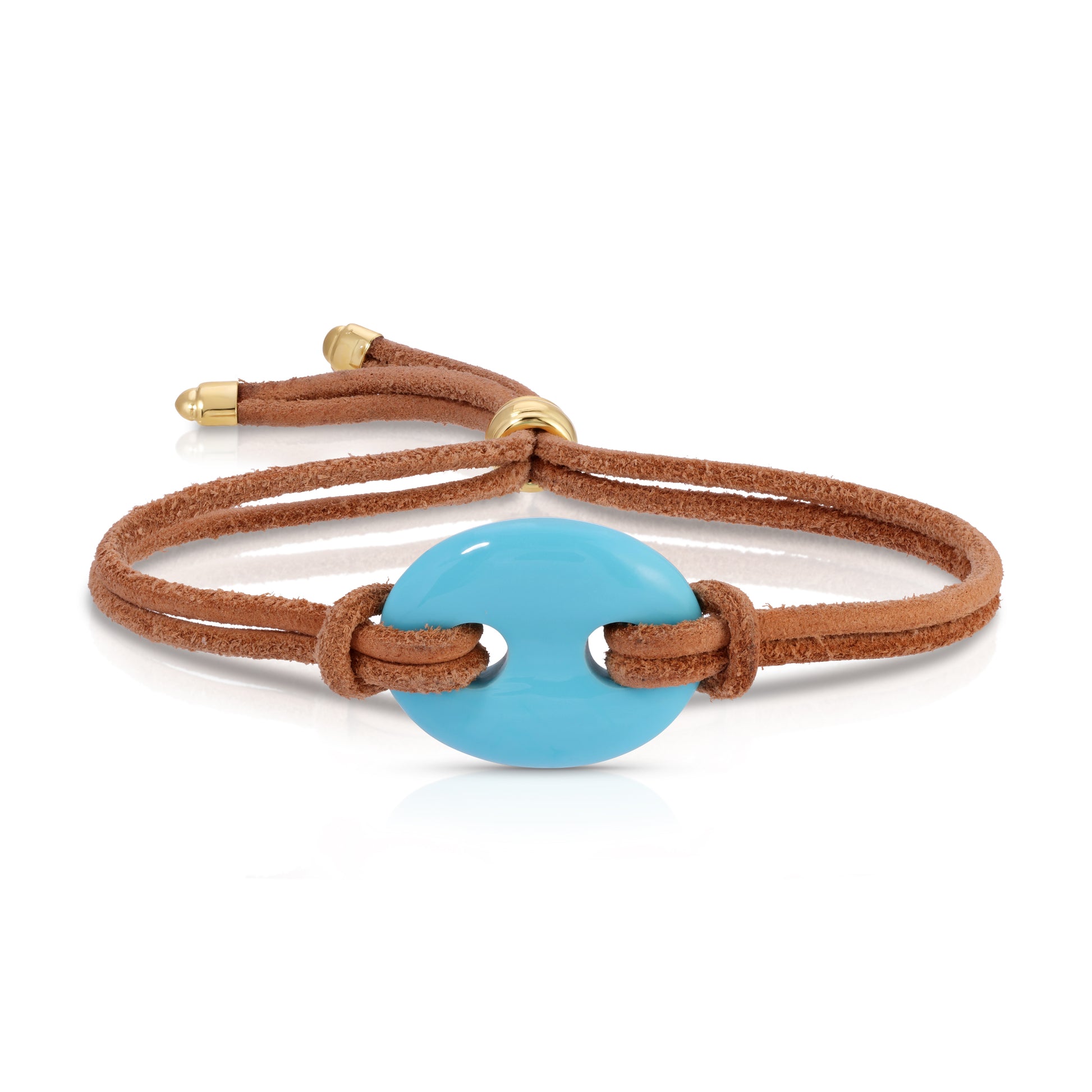 Mariner Link on Leather Bracelet