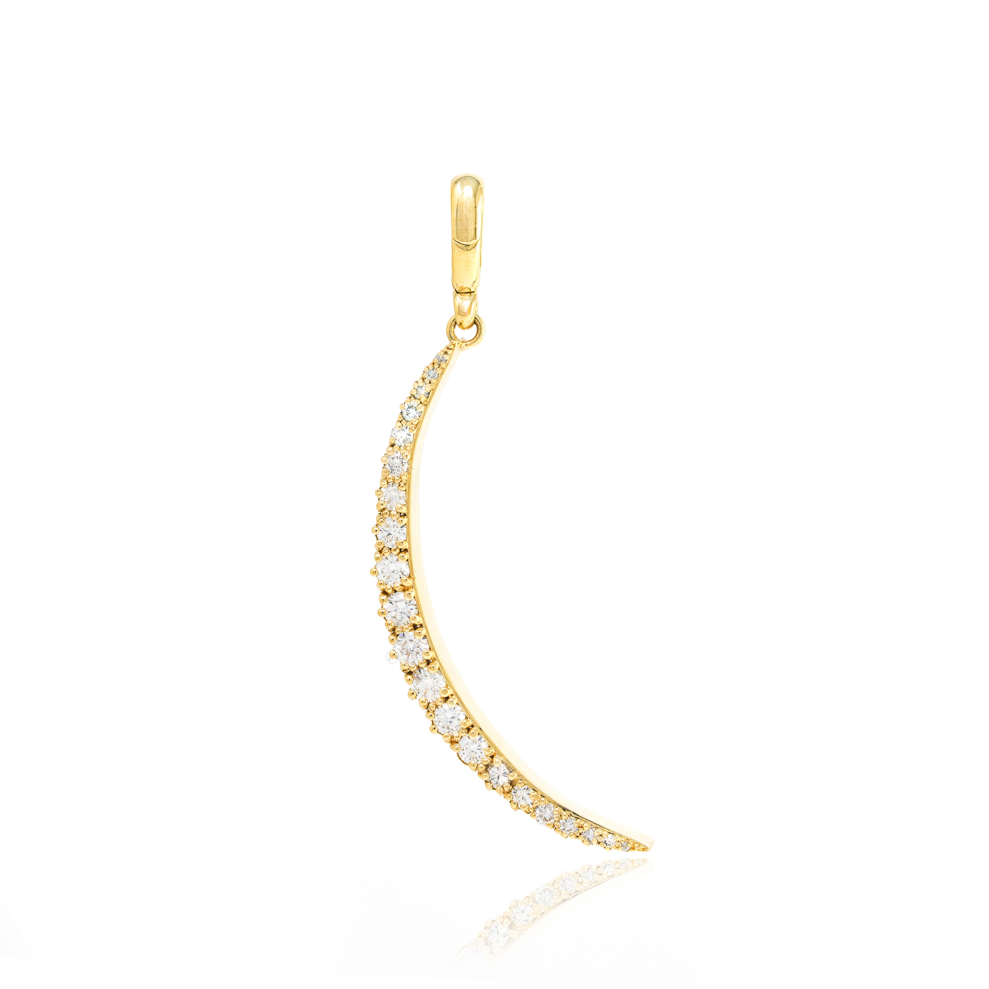 Small Diamond Crescent Charm