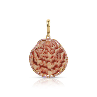Natural Shell in Pink Sapphire Frame Charm