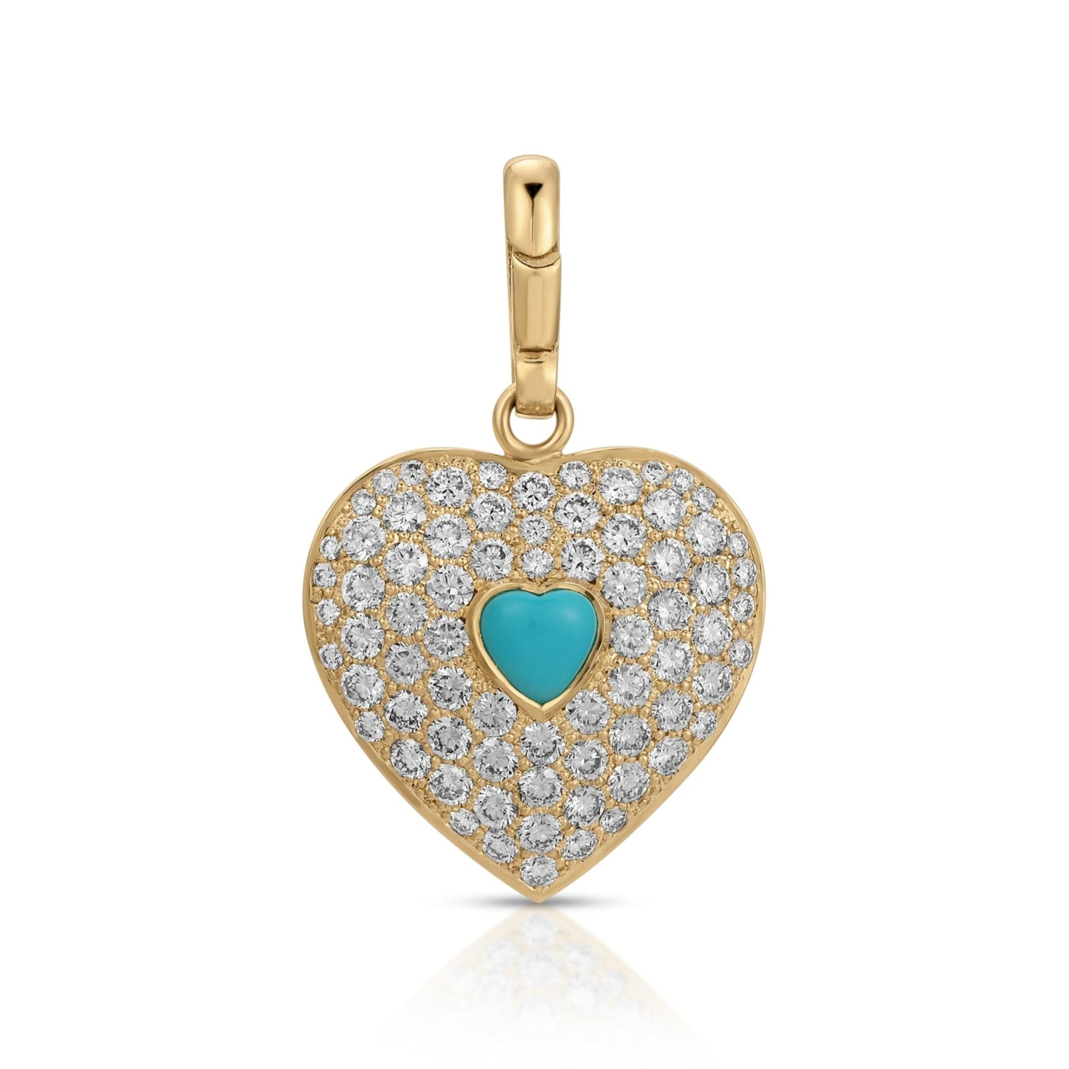 Palm Heart with Turquoise Charm