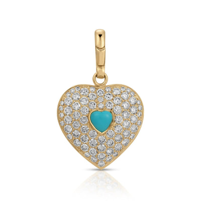 Palm Heart with Turquoise Charm