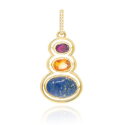 Ruby, Citrine, and Lapis Morse Code Shadow Charm