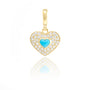 Turquoise and Diamond Pave Heart Charm
