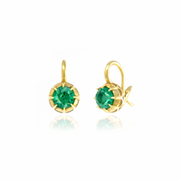 Victorian Round Emerald Drop Earrings