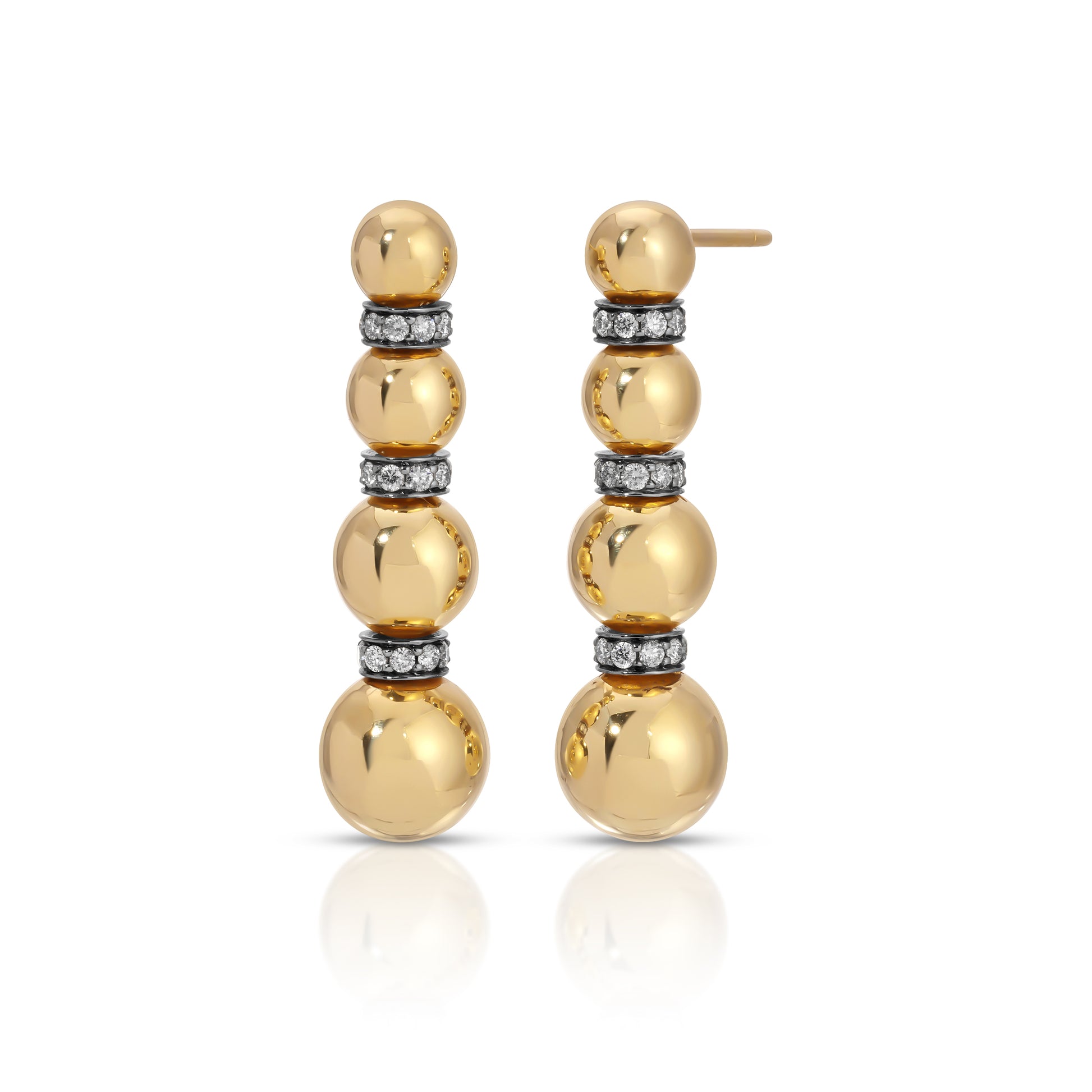 Blackened Diamond Four Disco Ball Drop Earrings