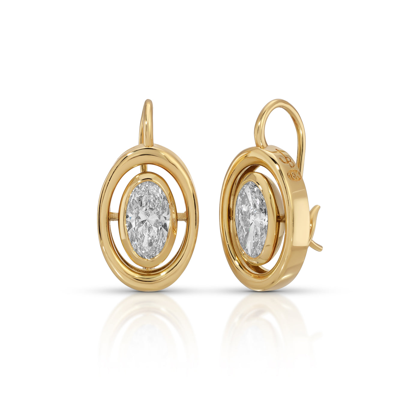 Shadow Max Oval Diamond Drop Earrings