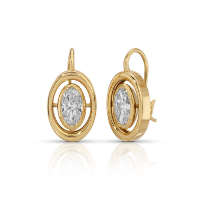 Shadow Max Oval Diamond Drop Earrings