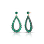 Blackened Emerald Chandelier Hoops