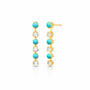 Turquoise and Diamond Victorian Fringe Earrings