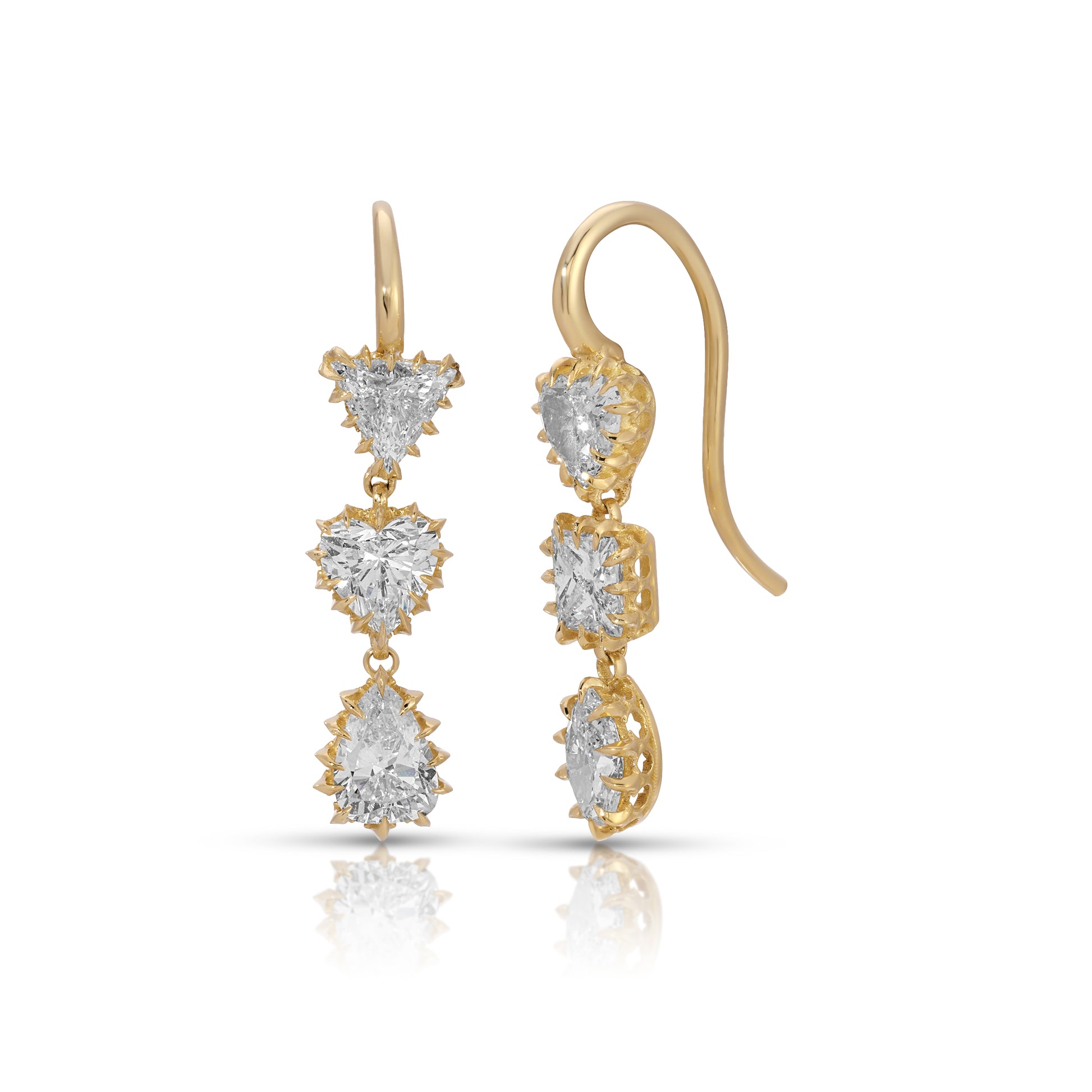 Mixed Shape Diamond Earrings