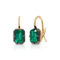 Blackened Emerald Drop Earrings