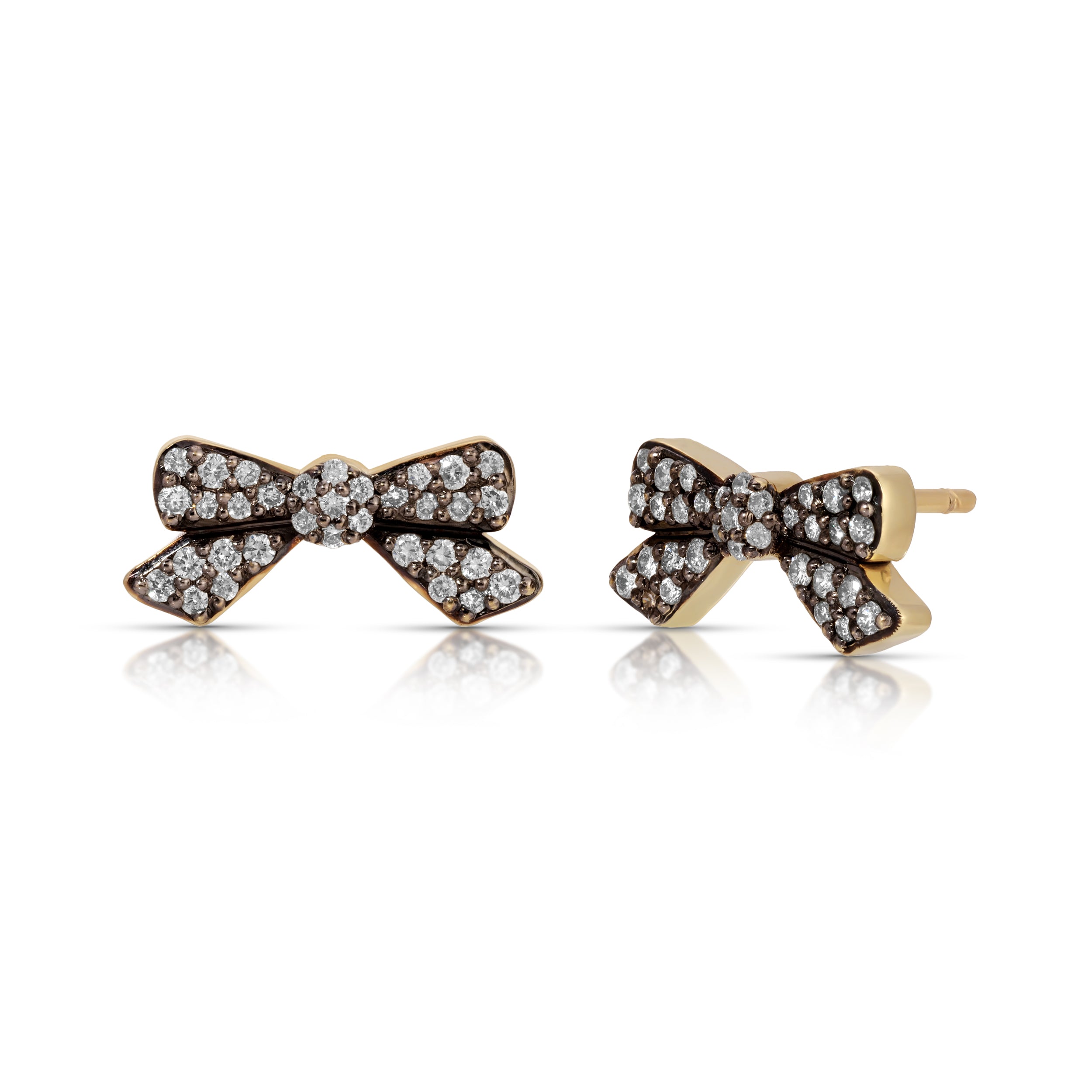 Blackened Diamond Bow Studs