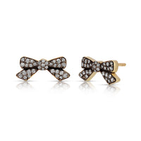 Blackened Diamond Bow Studs