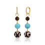 Diamond Hoops with 3 Drop Bead Attachments