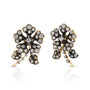 Blackened Diamond Flower Earrings