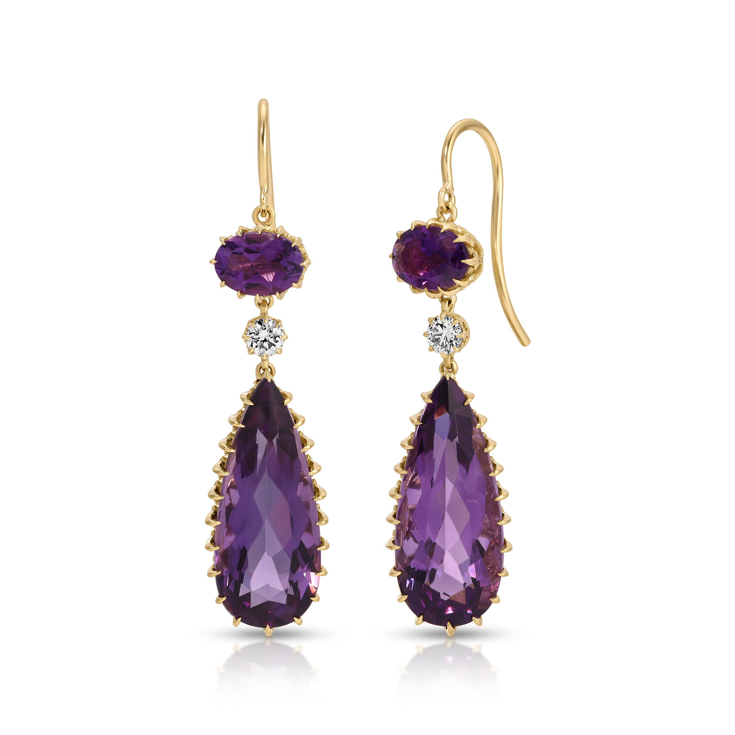 Amethyst Victorian Drop Earrings