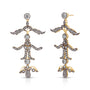 Blackened Diamond Tiered Leaf Earrings