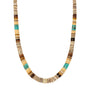Turquoise and Brown Heishi Beaded Necklace