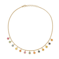 Rainbow Sapphire Fringe Necklace
