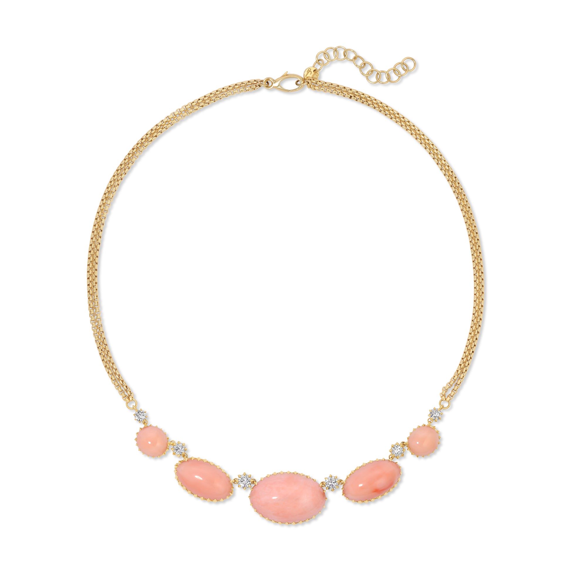 Coral and Diamond Victorian Necklace
