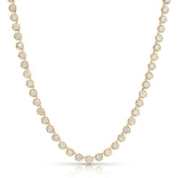 Long Two Toned Diamond Riviere Necklace