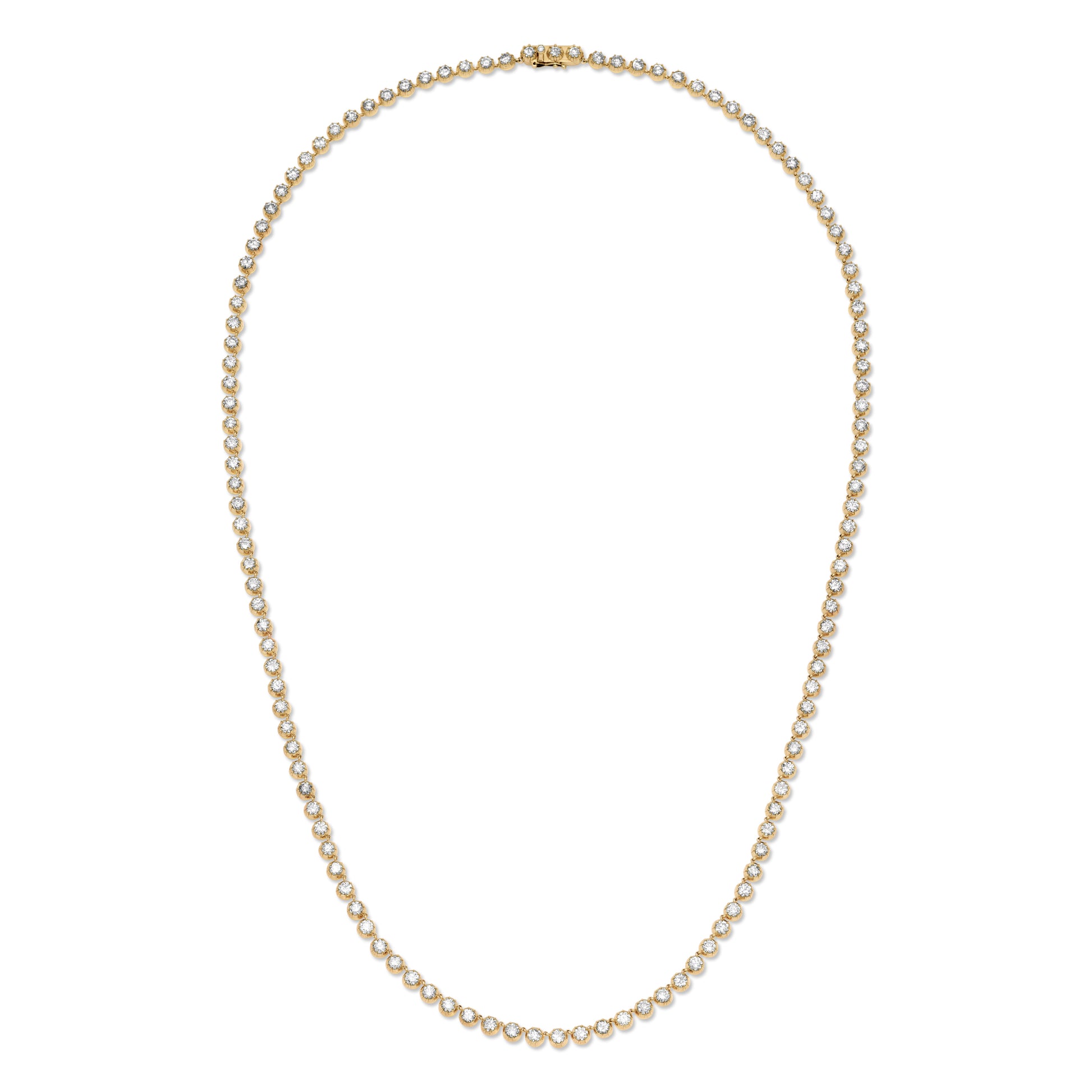 Long Two Toned Diamond Riviere Necklace