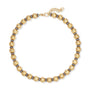 Gold Disco Ball Necklace with Blackened Diamond Rondelles