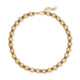 Gold Disco Ball Necklace with Blackened Diamond Rondelles