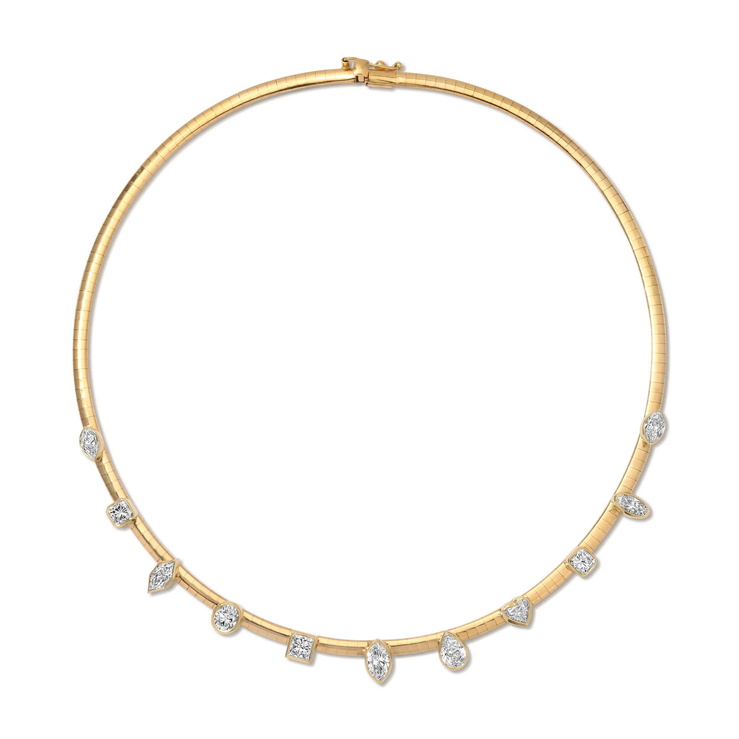 Bezel Multi Diamond Ridge Collar