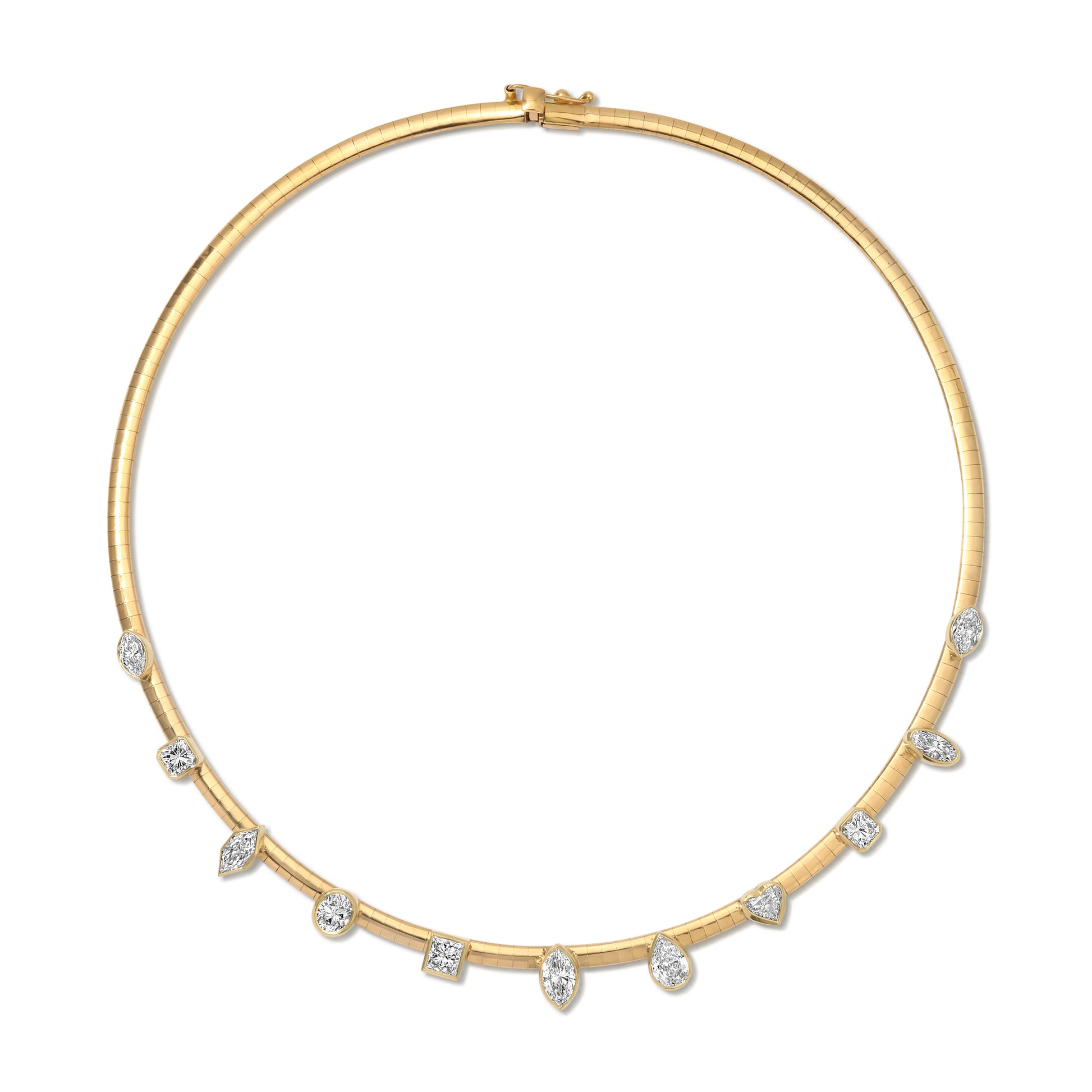 Bezel Multi Diamond Ridge Collar