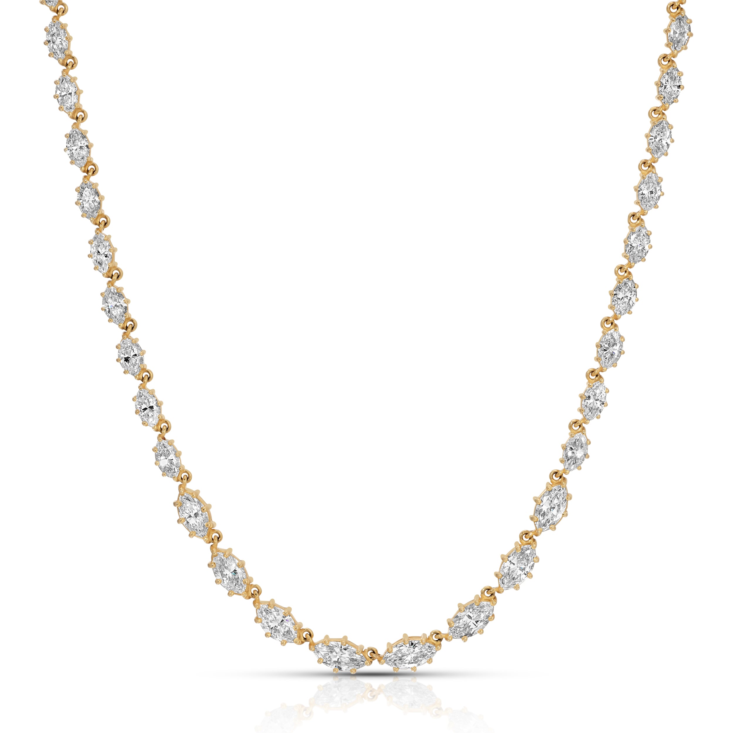 Marquise Diamond Delicate Riviere Necklace