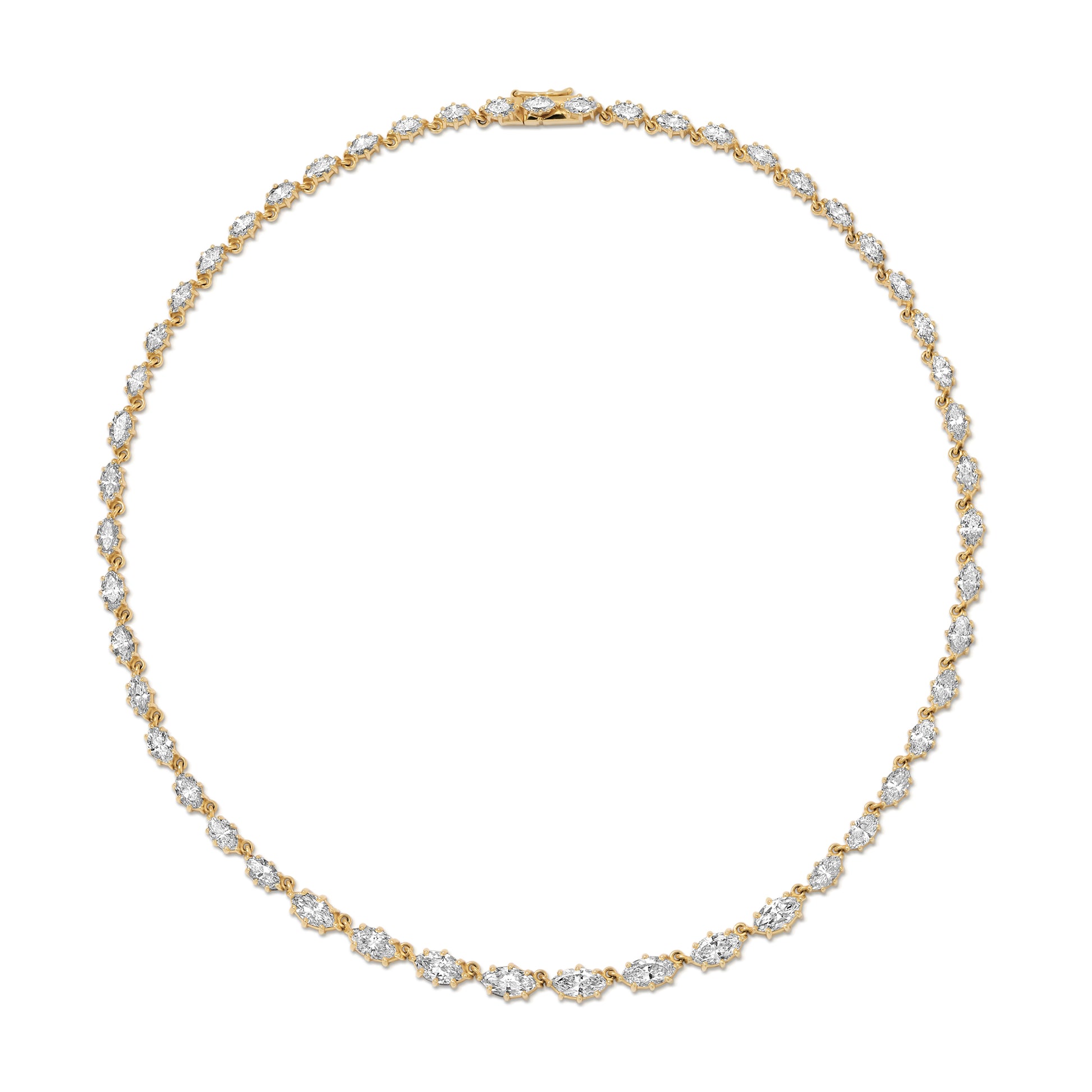 Marquise Diamond Delicate Riviere Necklace