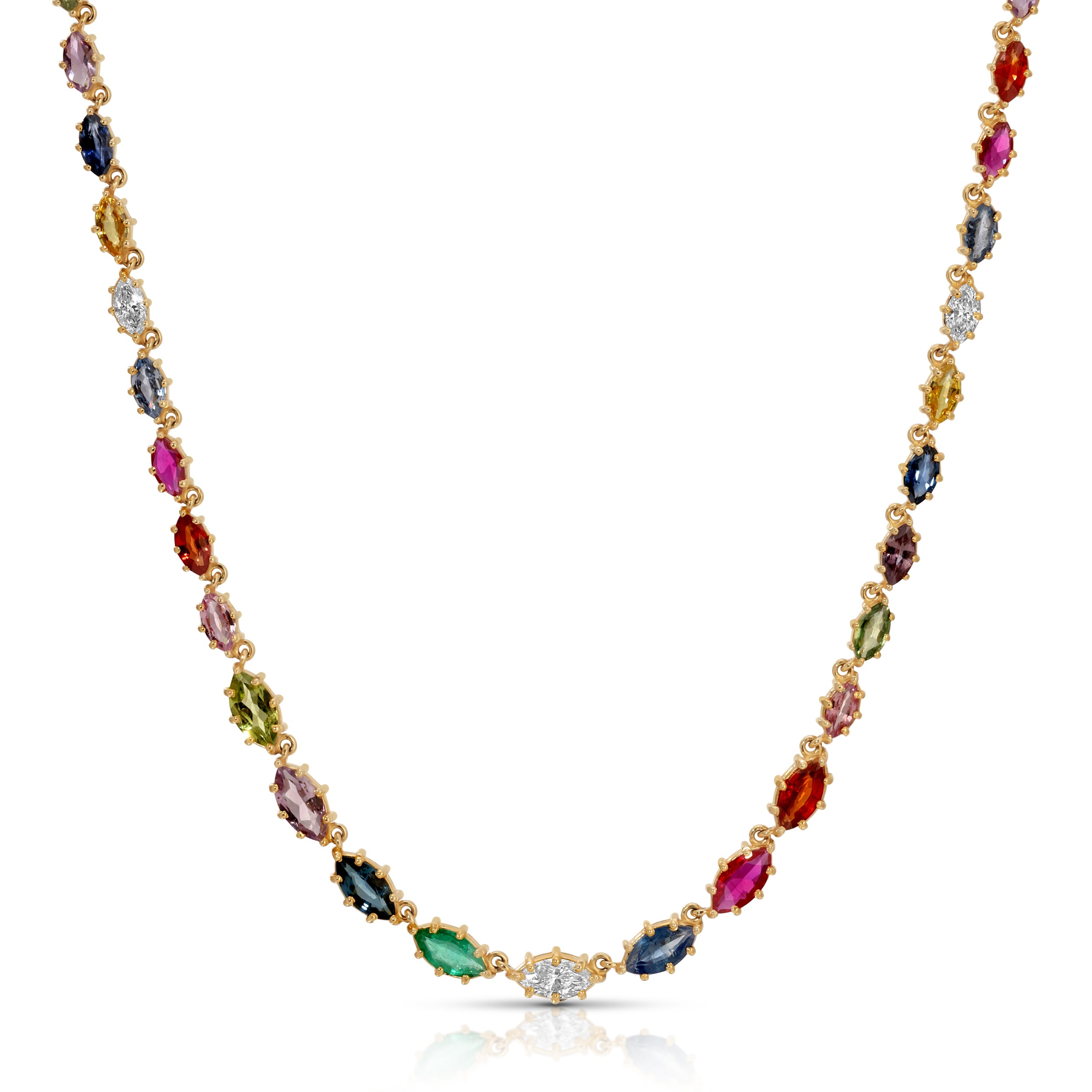 Multi Sapphire Delicate Riviere Necklace