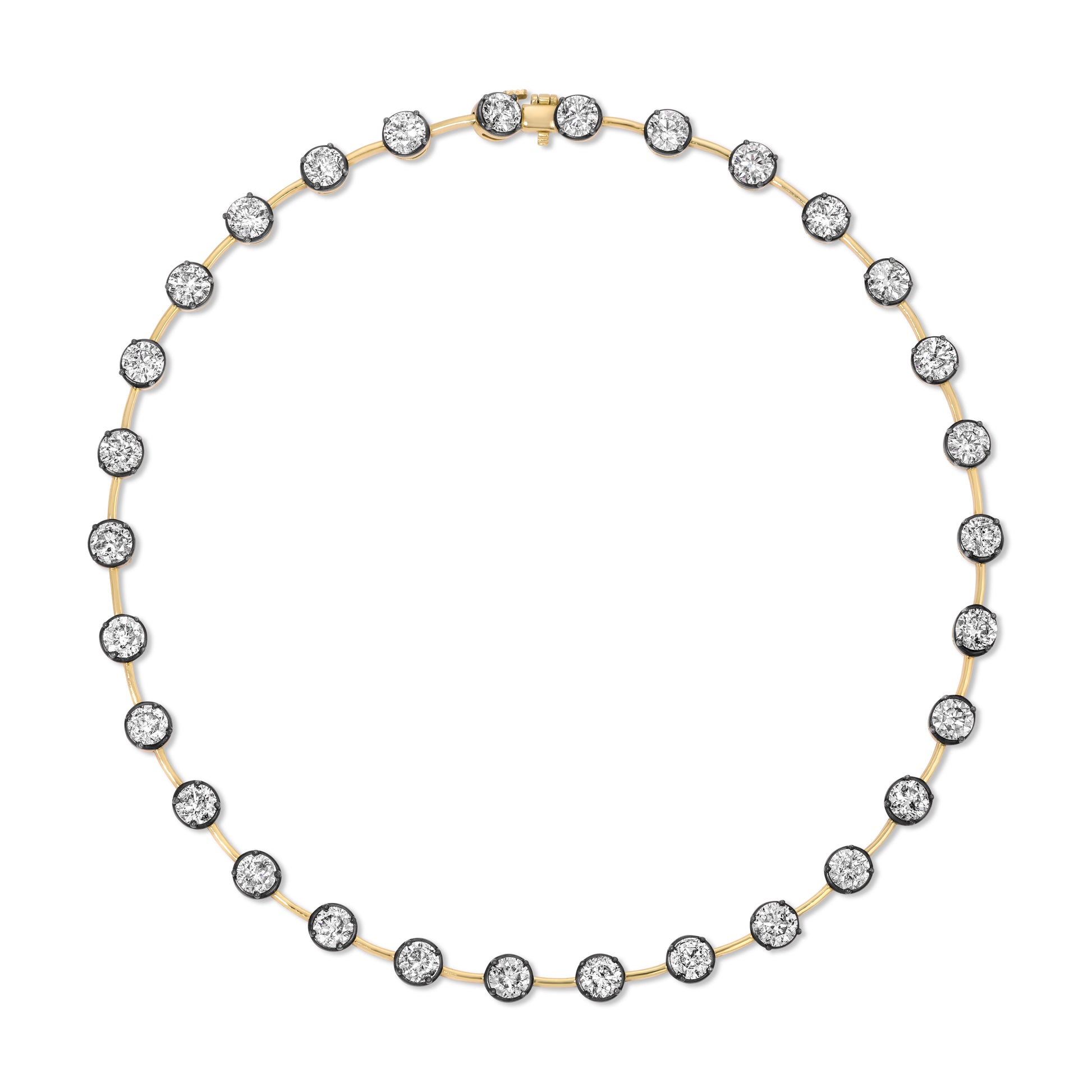 Blackened Diamond Bezel Bar Necklace