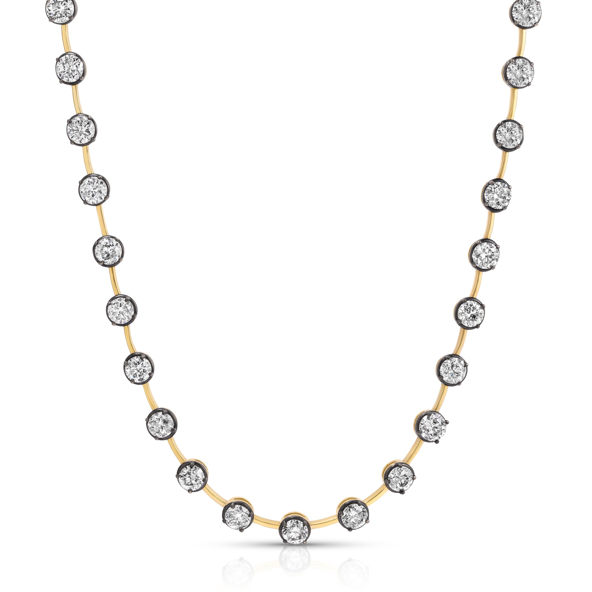 Blackened Diamond Bezel Bar Necklace