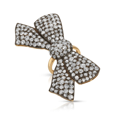 Blackened Diamond Bow Ring