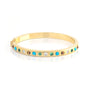 Turquoise, Emerald, Tiger's Eye and Diamond Gypsy Bangle