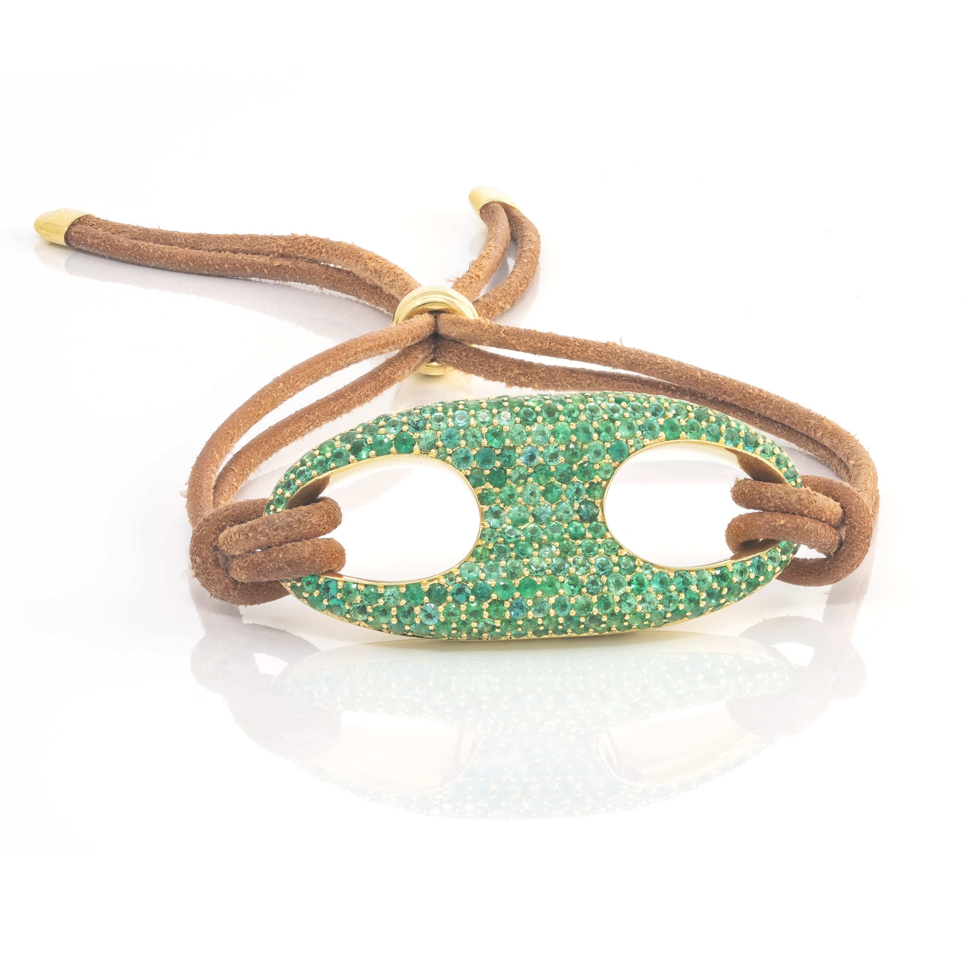 Pave Nautical Link on Leather