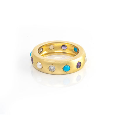 Turquoise, Pearl, Amethyst and Diamond Gypsy Band