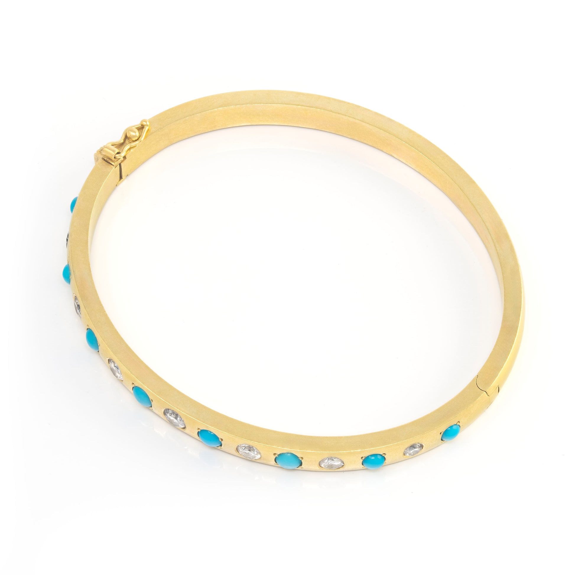 Turquoise and Diamond Gypsy Bangle