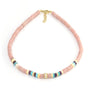 Pink, Purple, White and Turquoise Heishi Beaded Necklace