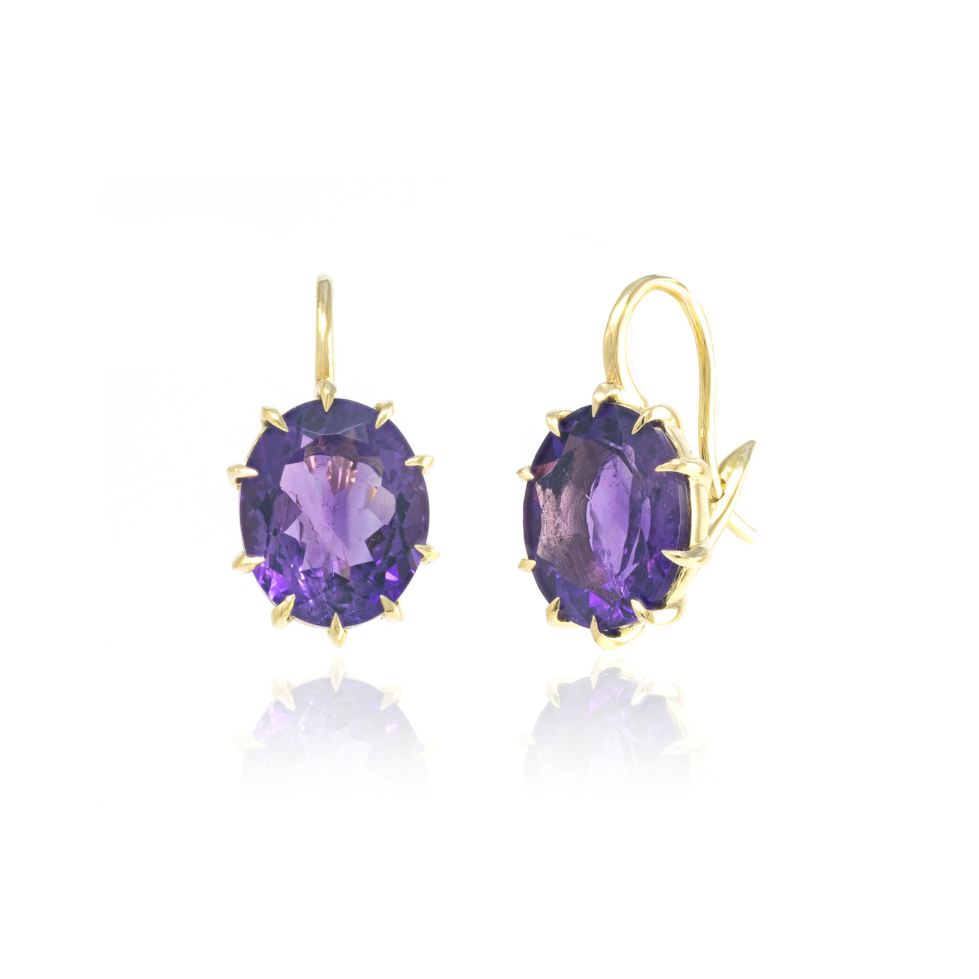 Victorian Oval Amethyst Drop Earrings