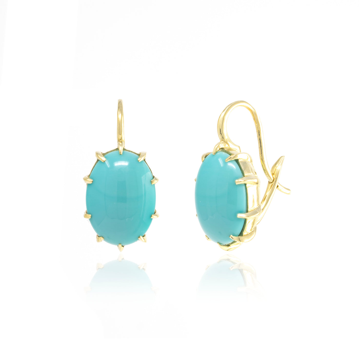 Victorian Oval Turquoise Drop Earrings