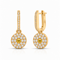 Diamond and Yellow Sapphire Full Moon Earrings